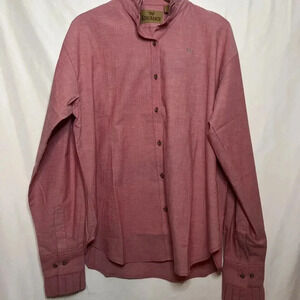 King Ranch Ruffle Collar Button Down In Washed Red Pink New with no‎ Tag size XL